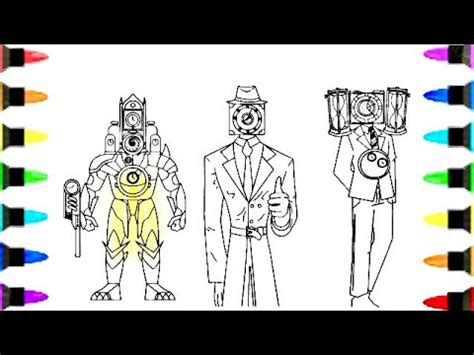 How to coloring page Titan Clockmen/ Large Clockmen/ Skibidi .